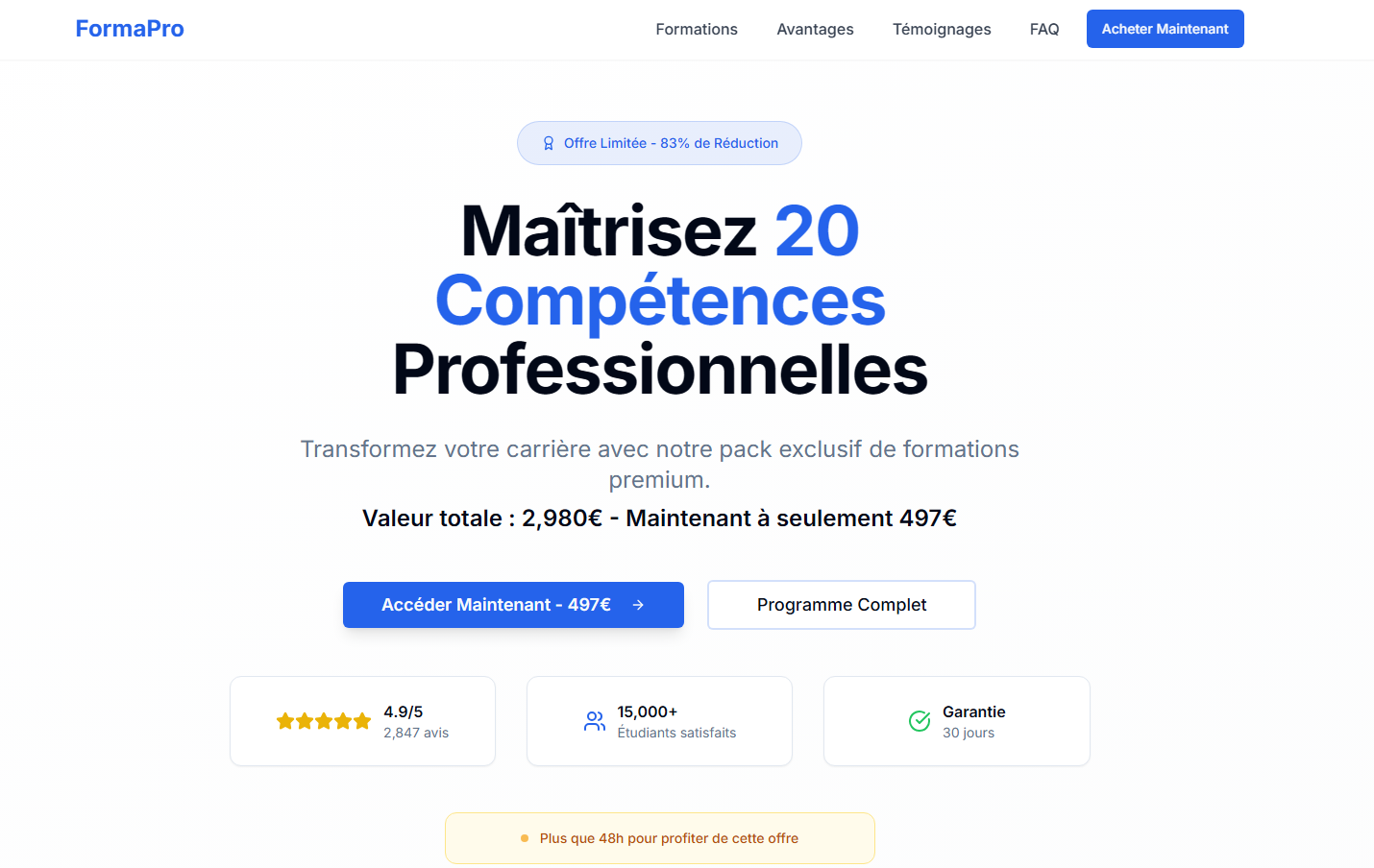 FormaPro — Plateforme Formation
