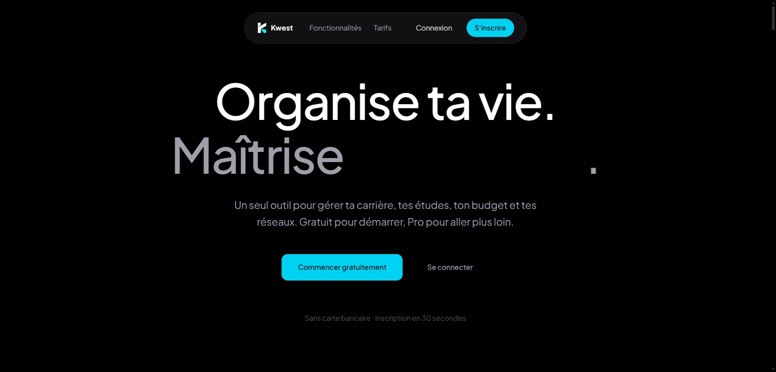 Aperçu du projet Kwest